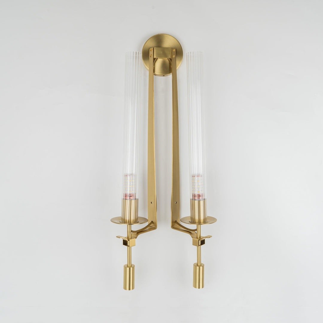 Ribbed Glass Wall Lamp with Slim Metal Base – Classic Meets Modern S229
