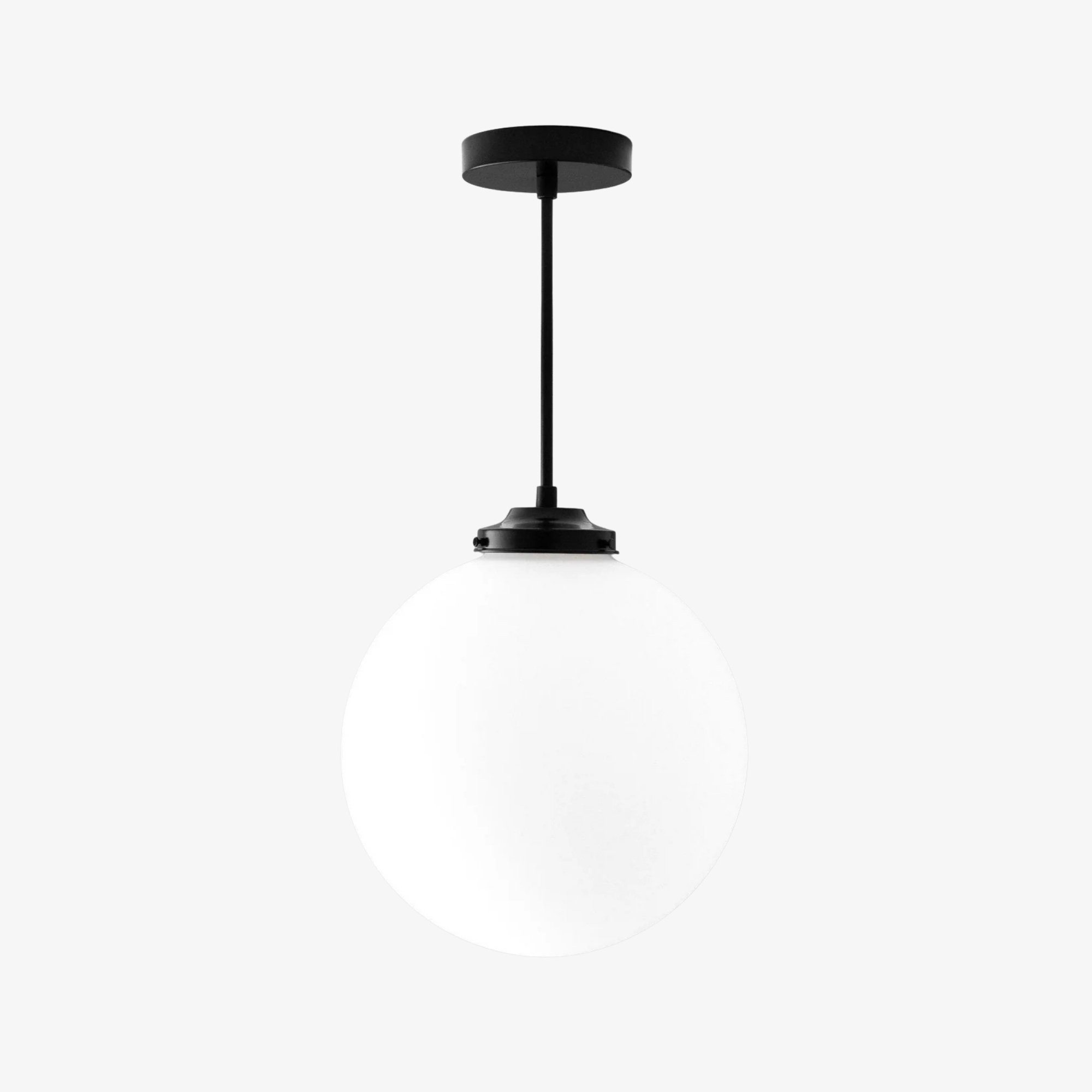 Glorica Glass 12 Inch Globe Ceiling Light - Frosted Glass Art Deco Pendant And Flush Mount T362
