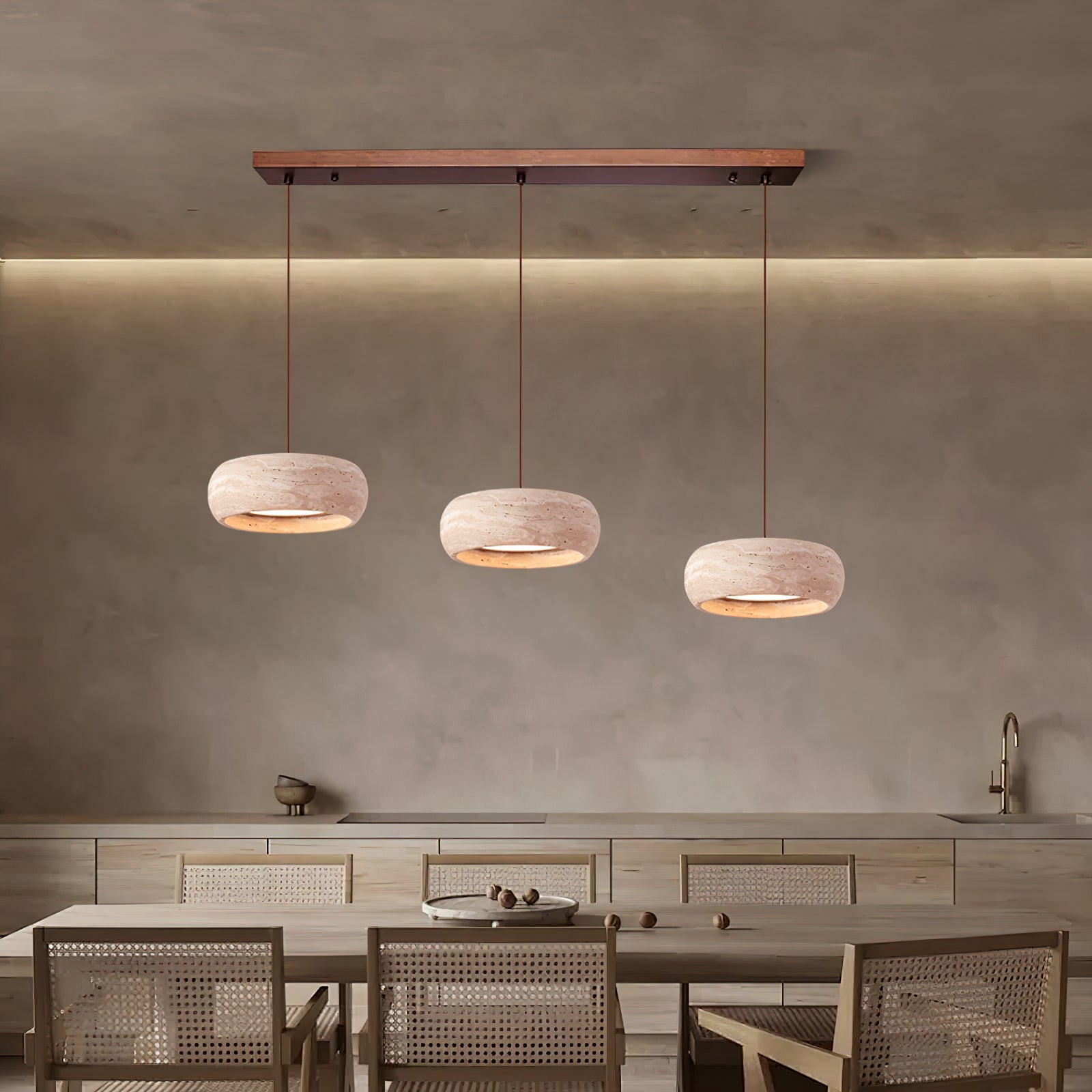 Travertine Drum Pendant Lamp T1832