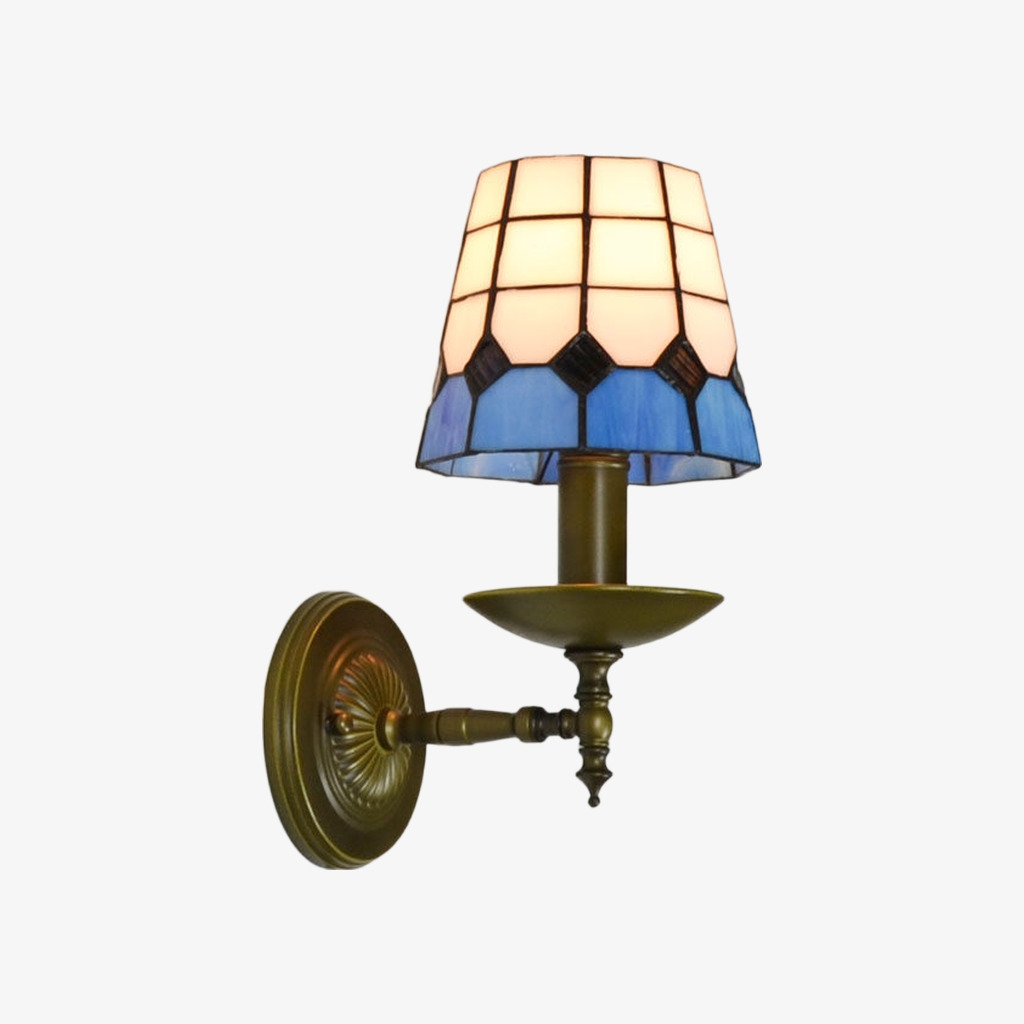 TF Tivanny Vintage Retro Stained Glass Wall Lamp for Bedrooms and Entryways T2226