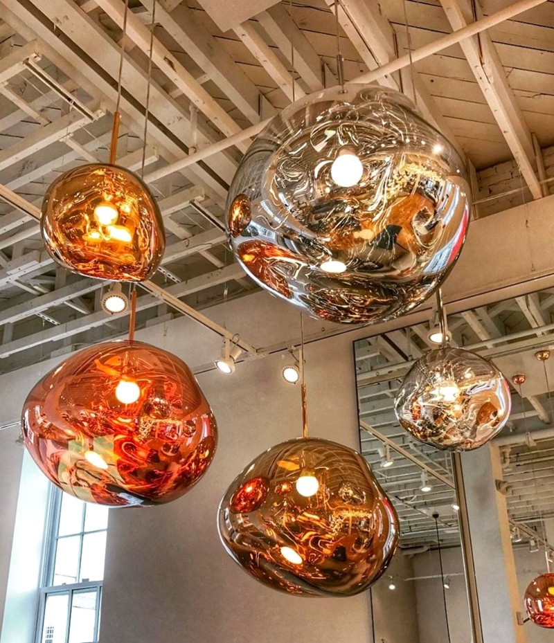 Glass Dynamic Pendant Light - Artistic Metallic Glow Pendant for Dining Area S54
