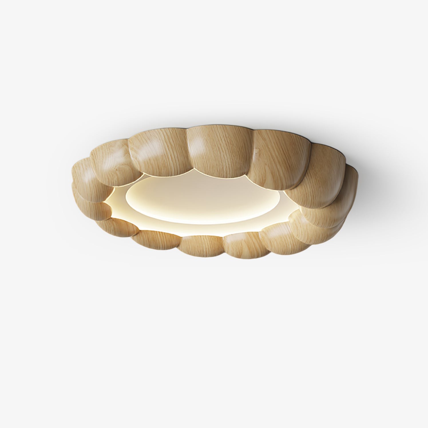 Faux Wood Ripple Ceiling Lamp M456