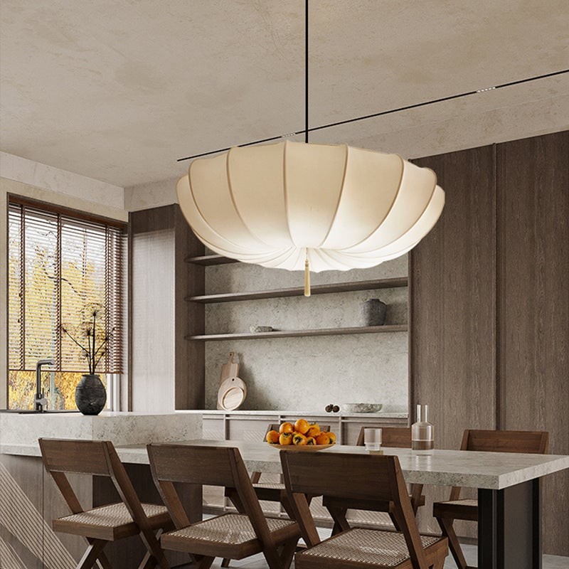 Traditional Round Fabric Chandelier ‑ Japanese Style for Living Room T261