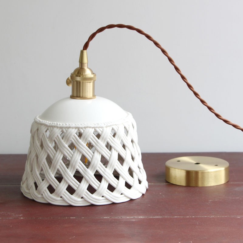 Modern White Ceramic Pendant Light  E27 Light For Living Room