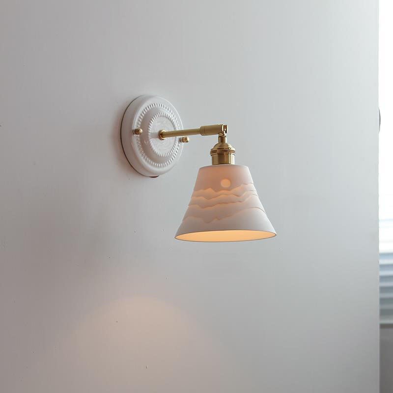 Vintage Ceramic & Brass Wall Sconce – Elegant Lighting for Bedrooms & Hallways T265