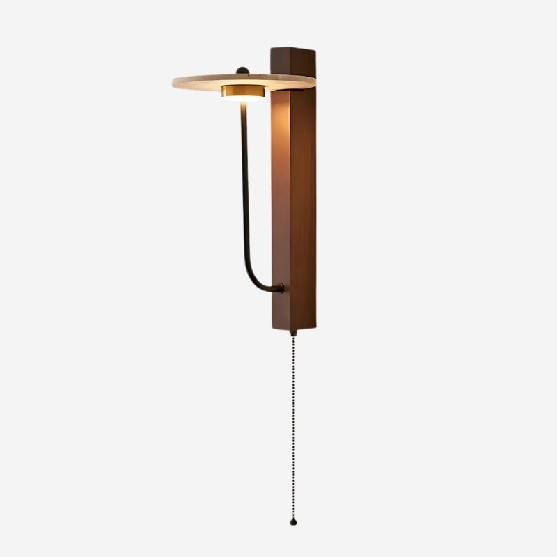 Retro Umbrella LED Wall Light with Solid Wood - Warm Accent Lighting S329