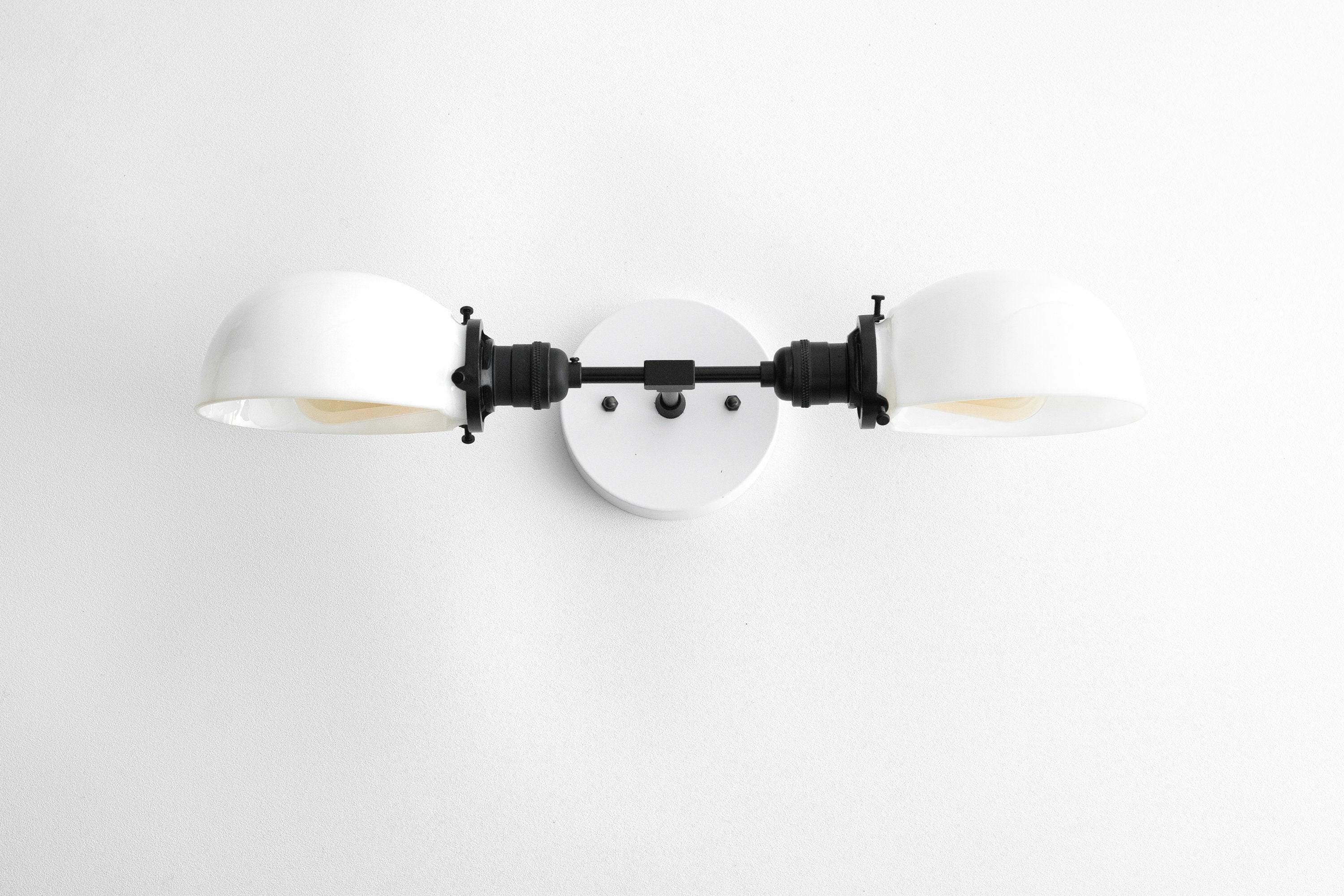 Ornato Luxe Mid-Century Vanity Light - Brass Bathroom Fixture with Opal Glass T326
