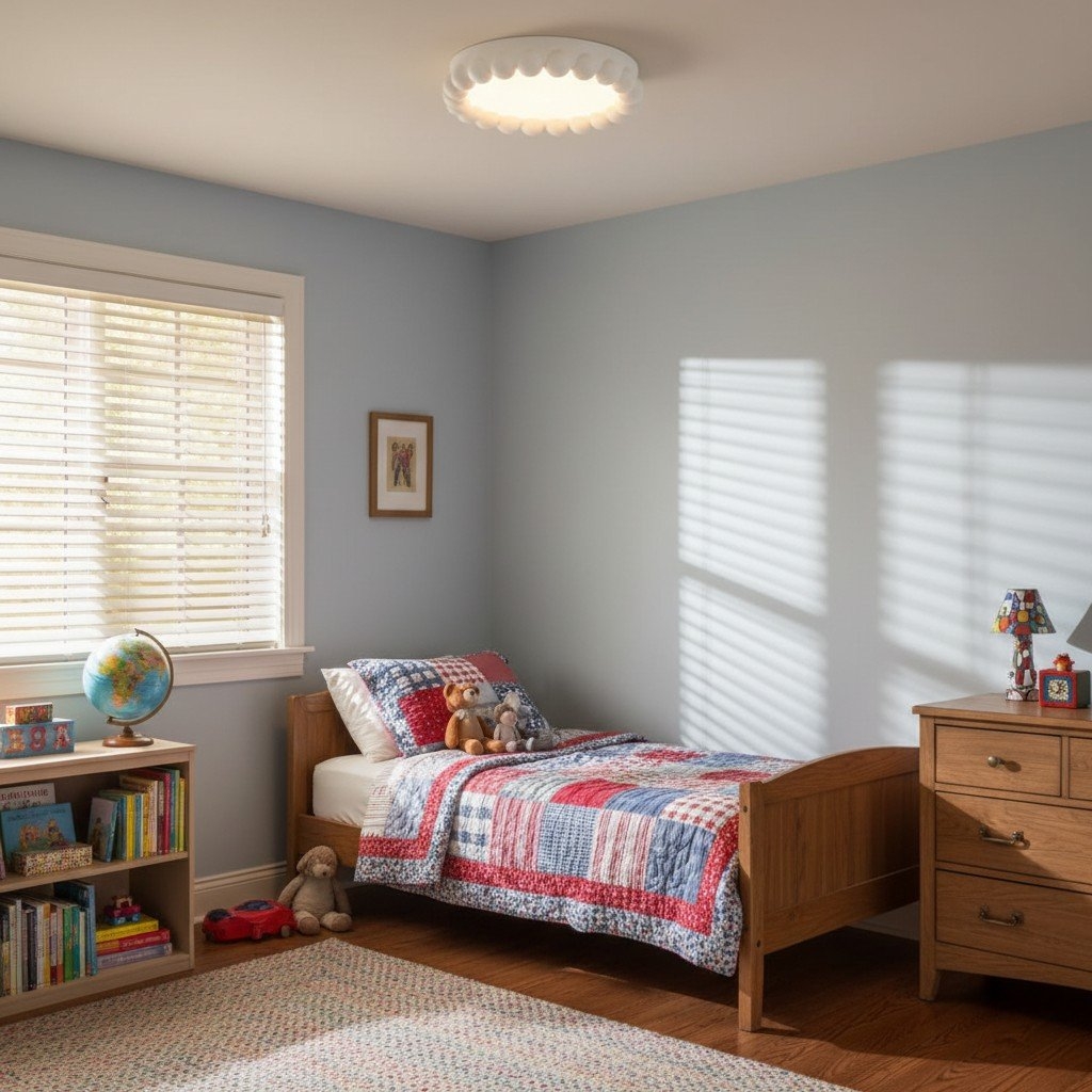 Orilux Resin Acrylic Cream Round Ceiling Lamp – Bedroom and Office T562
