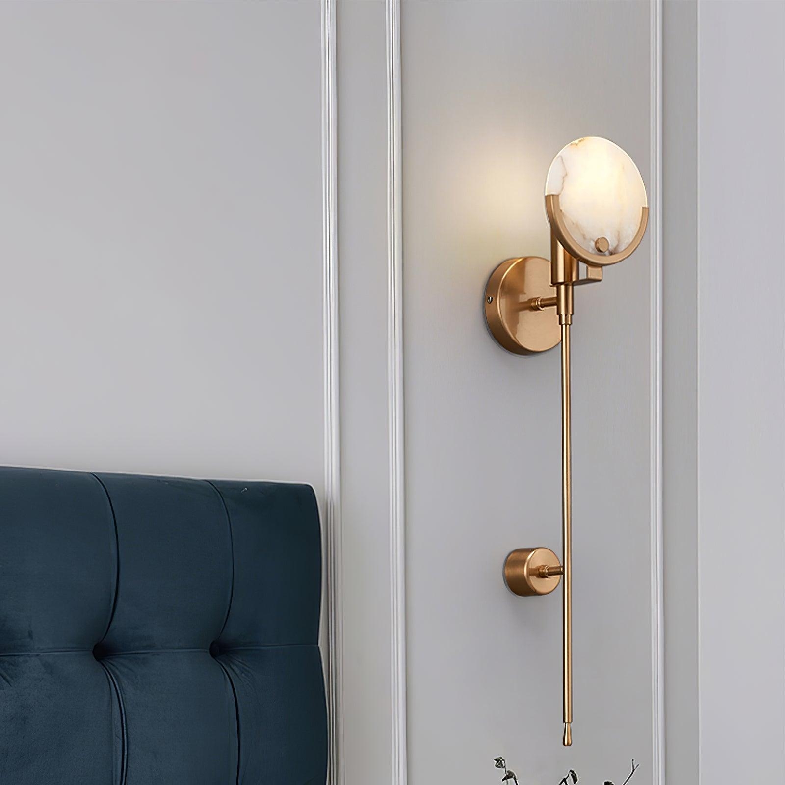 Ava Brass Alabaster Wall Lamp T1612