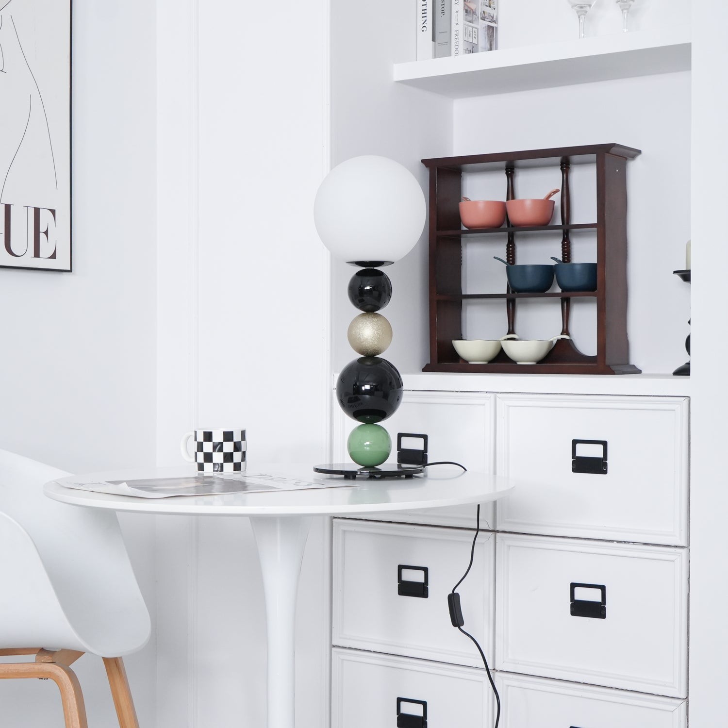 Round Balls Stacking Green Table Lamp M417