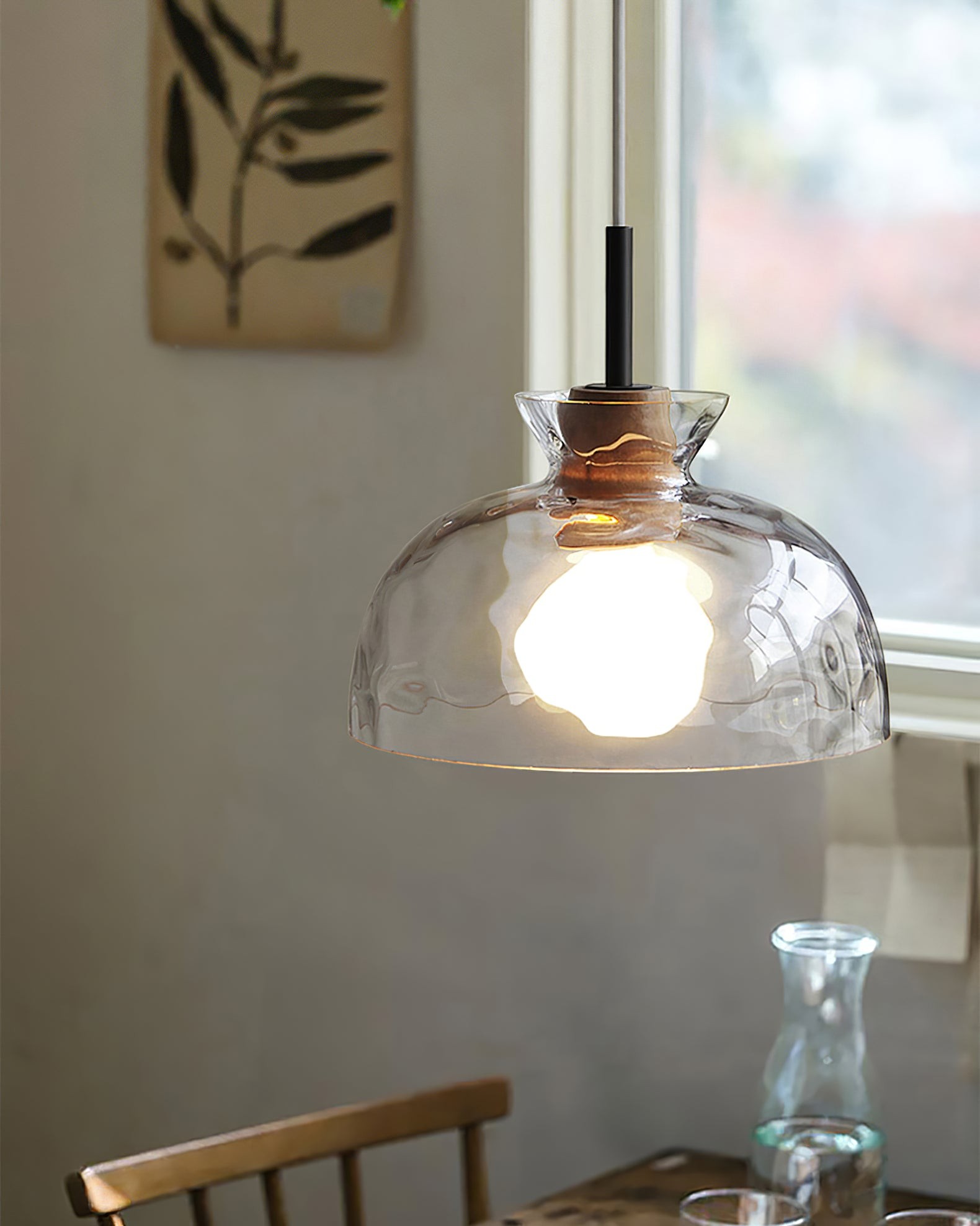 Modern Water Ripple Transparent Glass Pendant Lamp M16