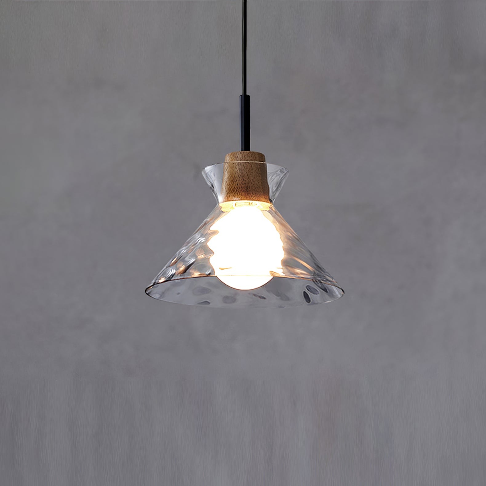 Modern Water Ripple Transparent Glass Pendant Lamp M16