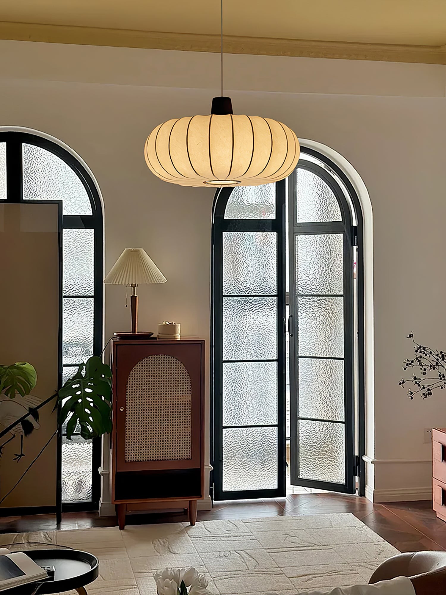 Classic Silk Lantern Pendant Light M410