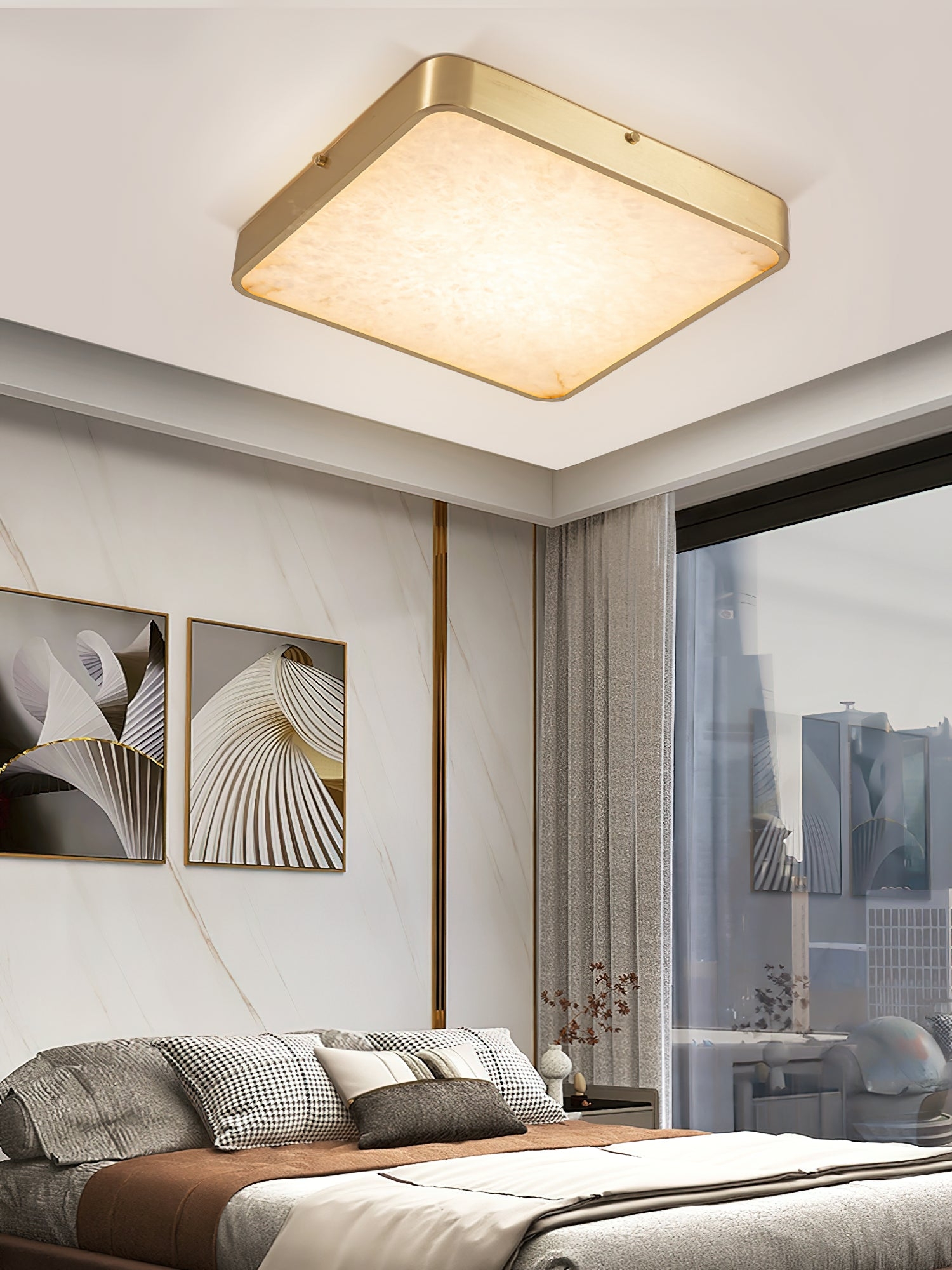 Geometric Alabaster Recessed Ceiling Light T1655