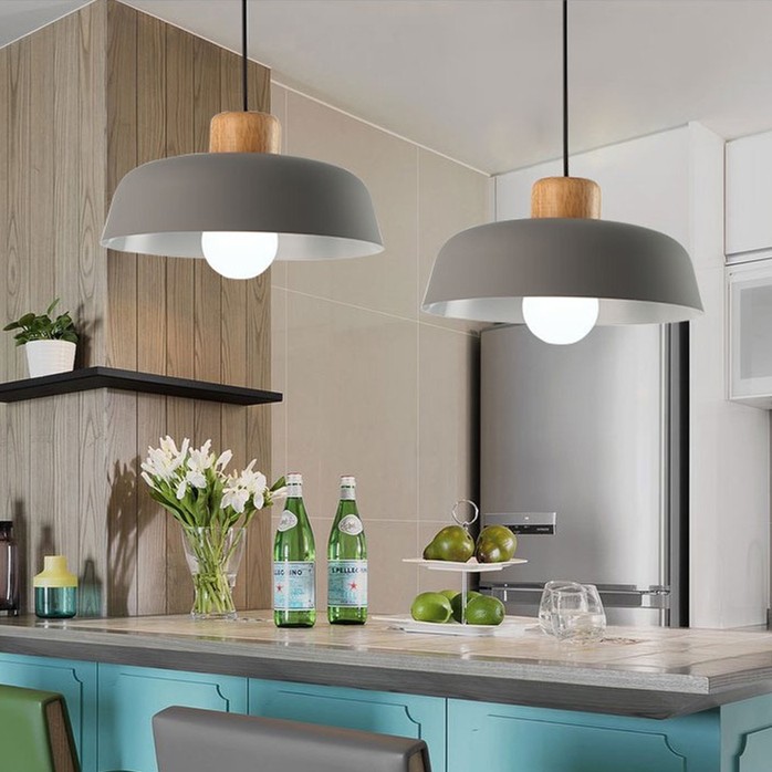 Scandinavian Metal Pendant Light with Macaroon Bowl Shape S33