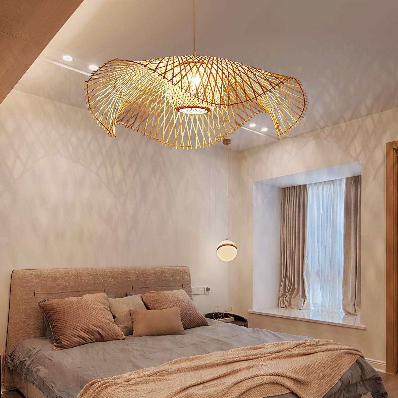 Bamboo Lotus Leaf Pendant Lamp P004