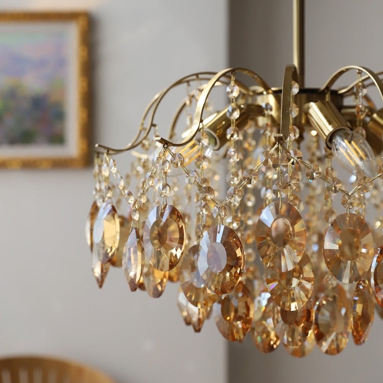 Vintage Sumptuous Teardrop Crystal Chandelier T258