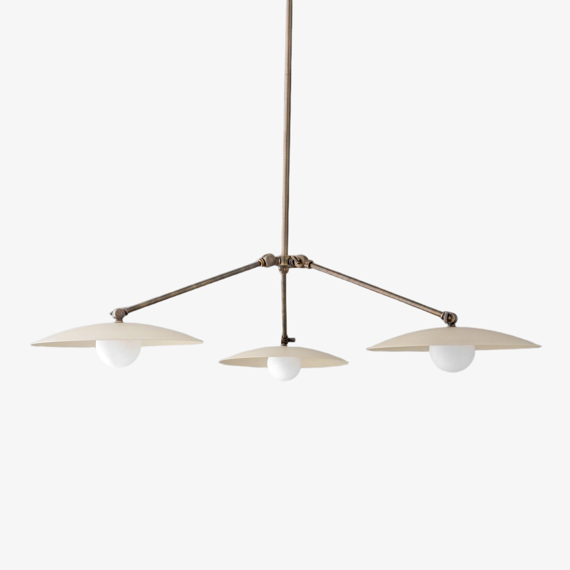 Curva Metal Antique Brass Chandelier - Modern Industrial Lighting Pendant T401