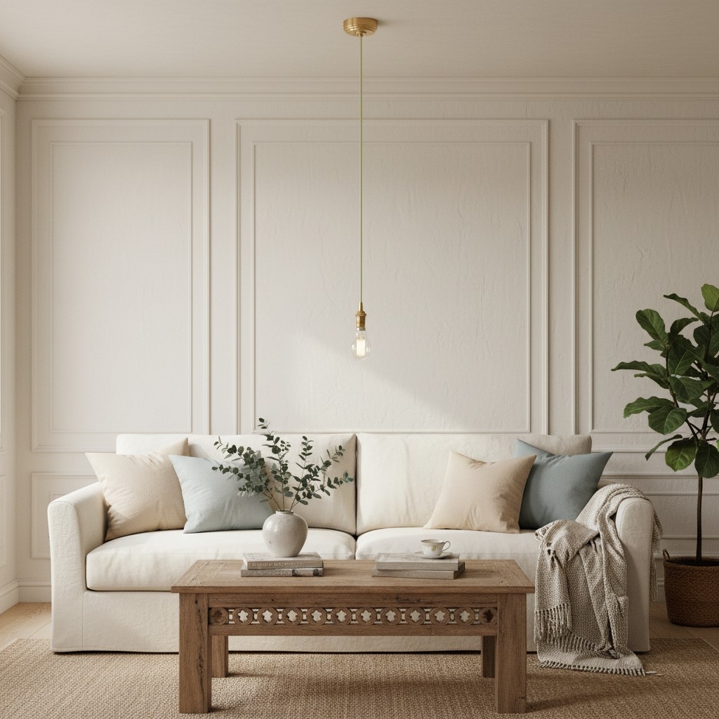 Plaitar Modern Brass Pendant Light - Minimalist Ceiling Fixture with Braided Cord for Hallways T993
