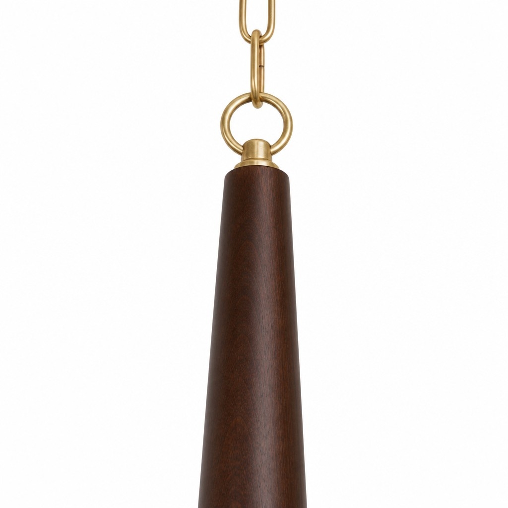 Solmire Rustic Chandelier - Wooden Mental Frame with Fabric Shades for Living Room T2208
