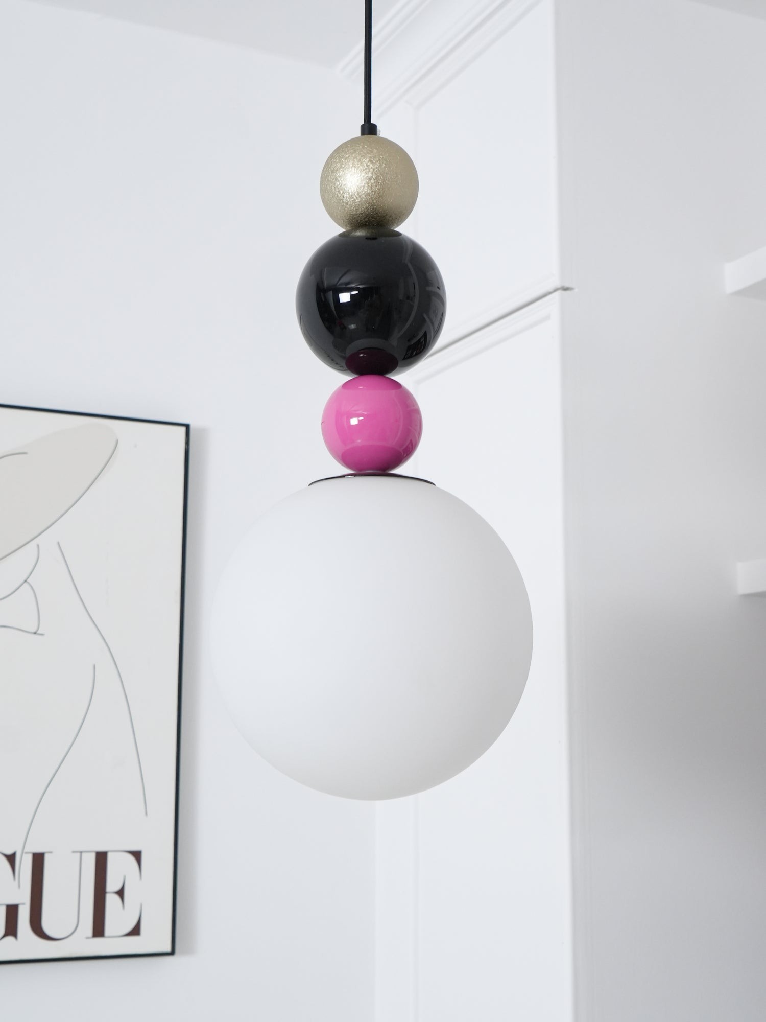 Round Balls Stacking Pink Pendant Lamp M418