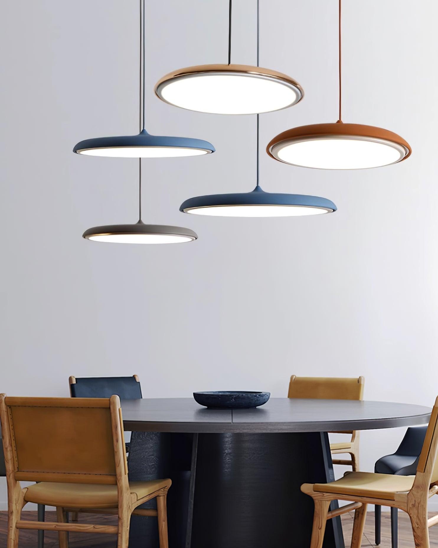 Modern Metal Saucer Pendant Light – Slim Design with LED Lighting M45