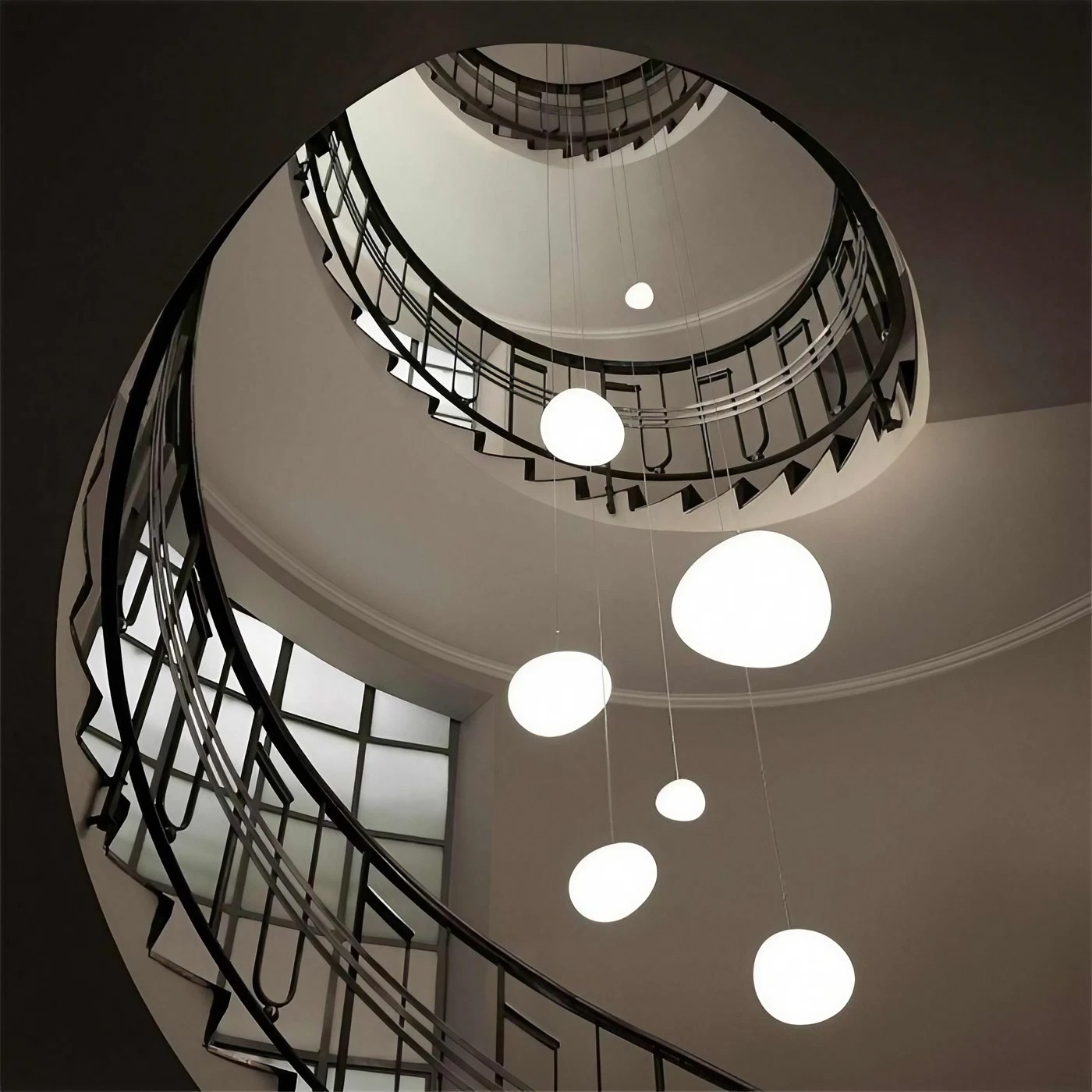 Pebble Orb Deco Milk Glass Pendant Light S161