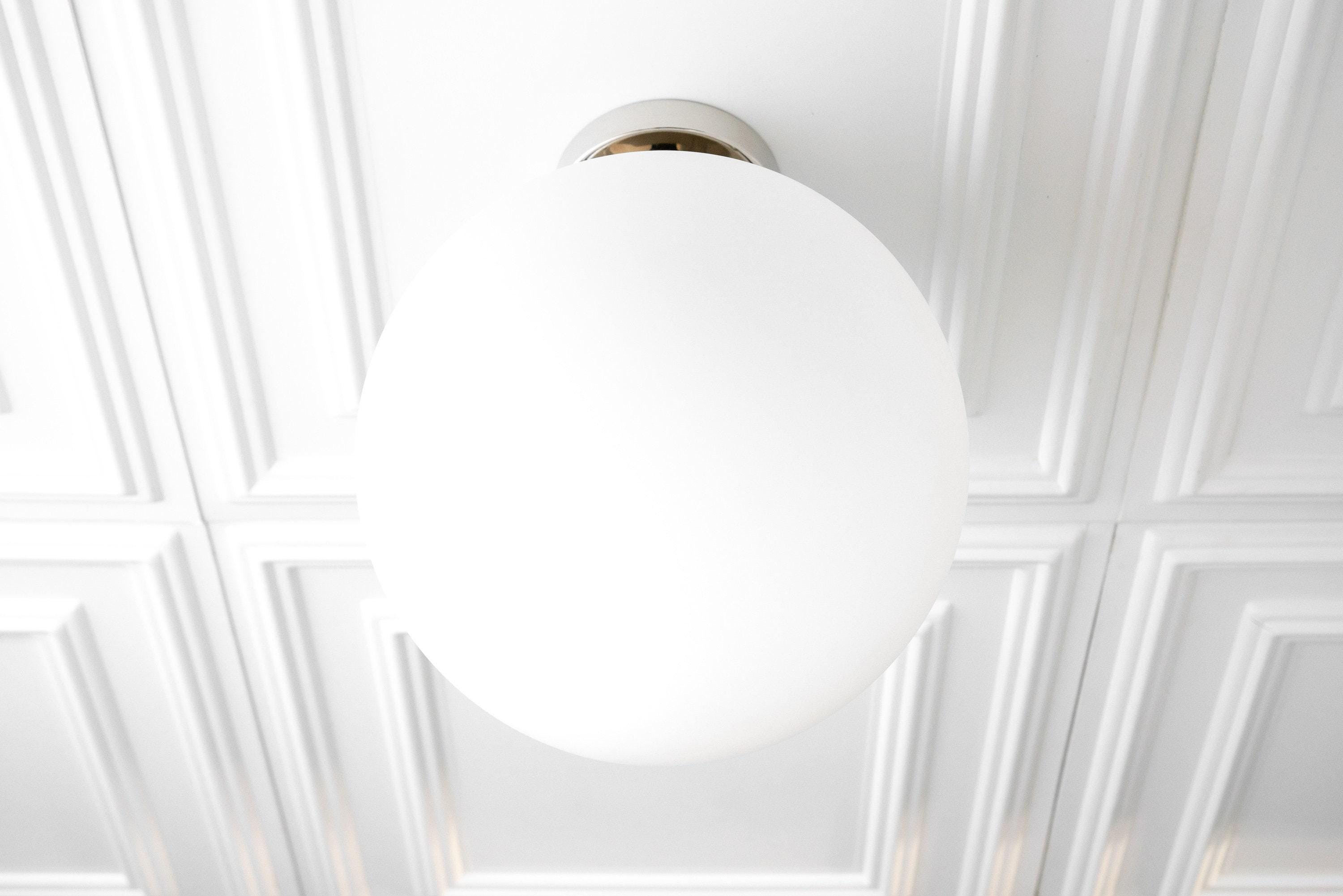 Glorica Glass 12 Inch Globe Ceiling Light - Frosted Glass Art Deco Pendant And Flush Mount T362