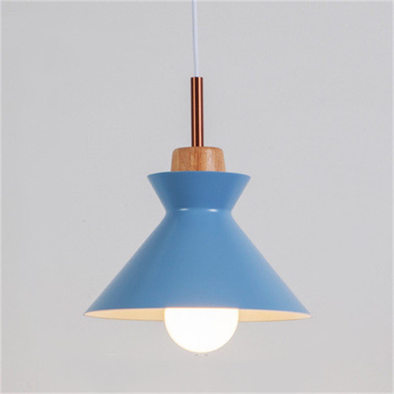 MULTI Scandinavian Metal Wood Macaroon Pendant Light for Bedroom S32
