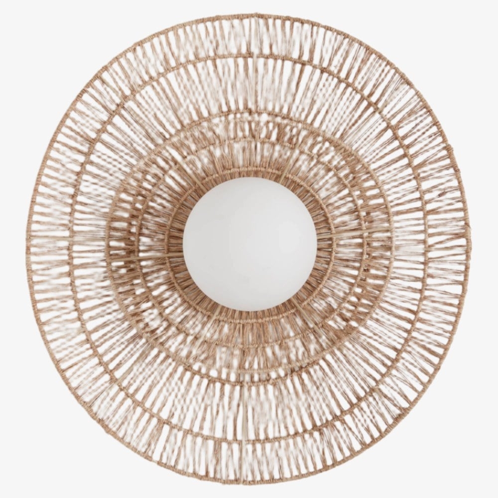 Florevian Woven Wall Sconce - Two Tier Jute Wall Sconce for Living or Bedroom T688