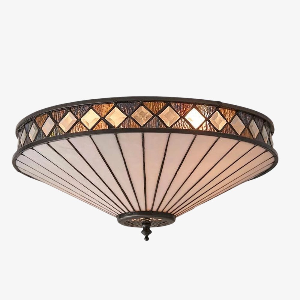 Fargo Tiffany Artistic Crystal Accents Ceiling Lamp for Living Room T466