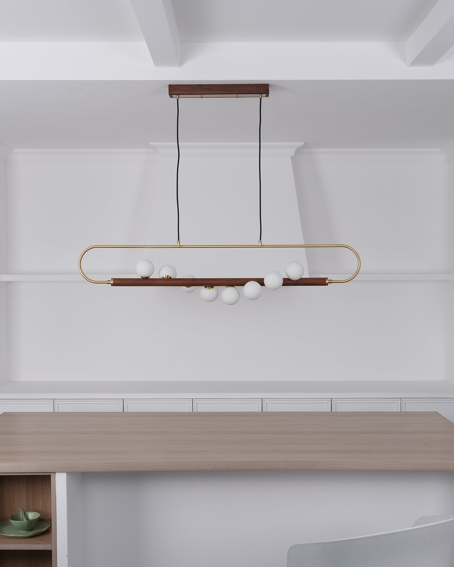 Modern Walnut Simple Chandelier M32
