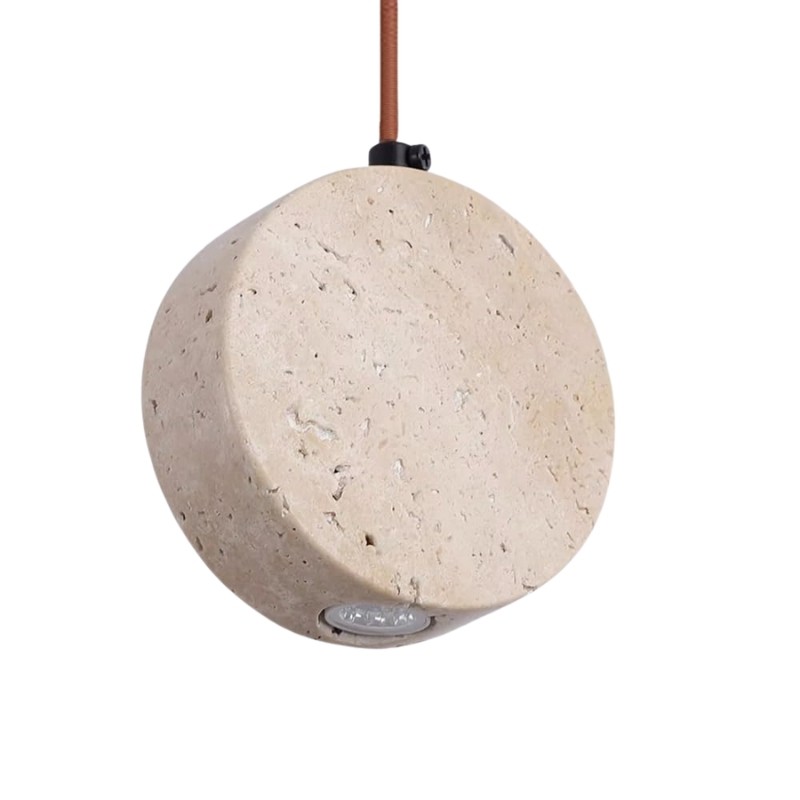 Elegant Round Travertine Pendant Light – Wabi-Sabi Inspired S272