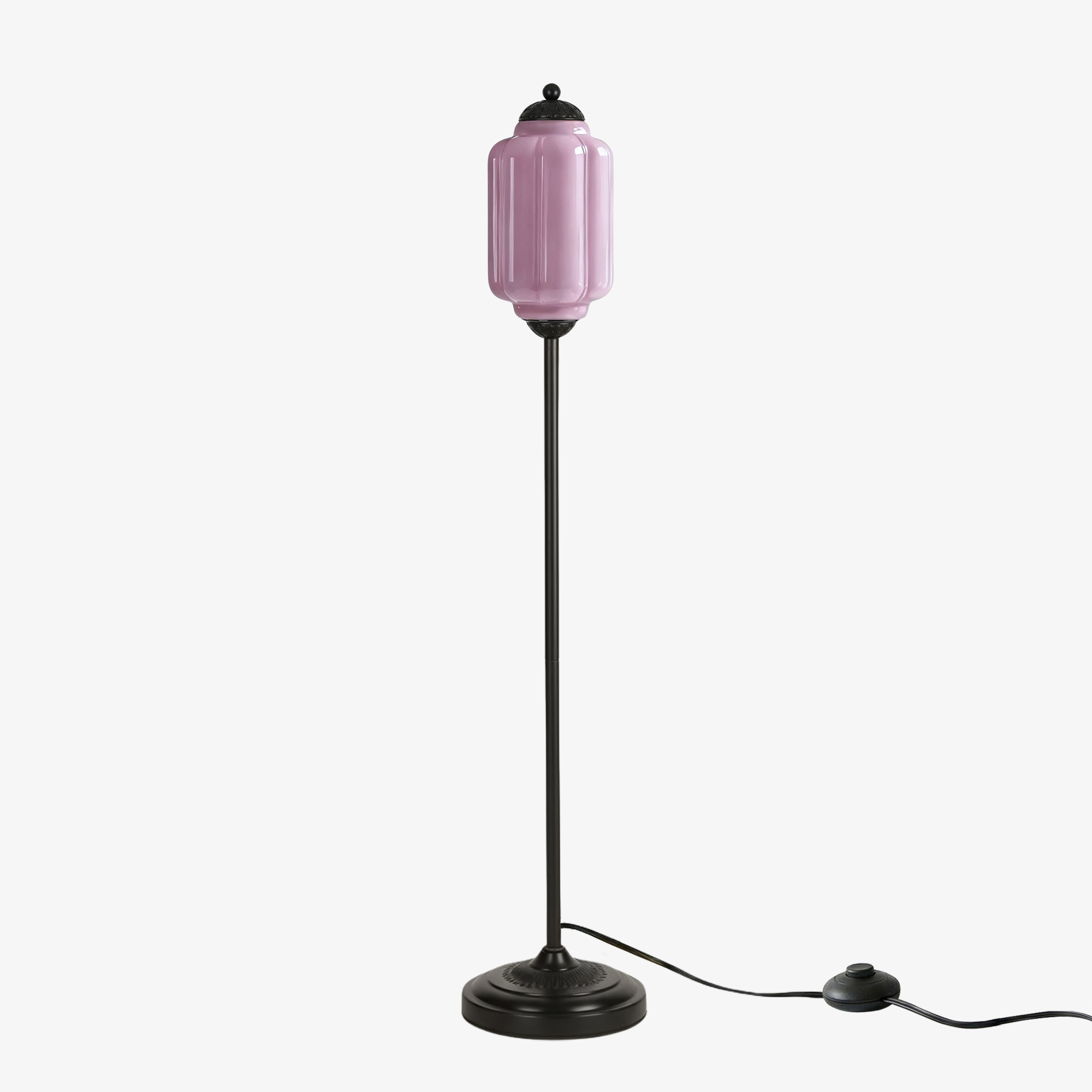 Eloise Pumpkin Glass Floor Lamp - Retro Lighting for Living Room T1169