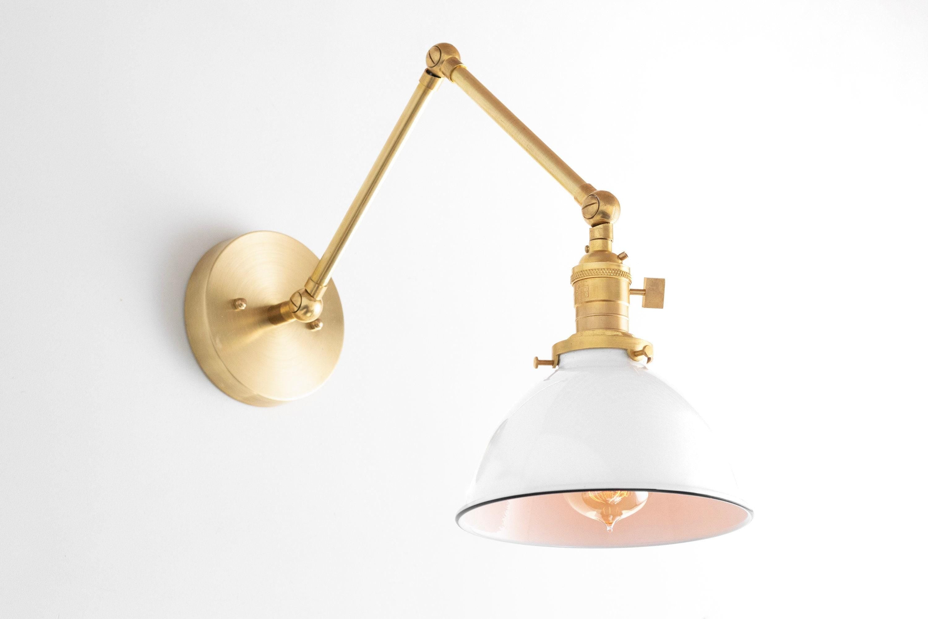 Conique Metal Vintage Industrial Swing Arm Wall Lamp - Adjustable Dome Shade for Study T313