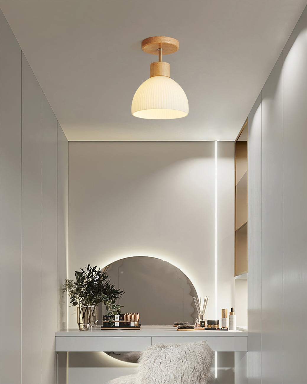 Nordic Wood Style LED Ceiling Lamp M76