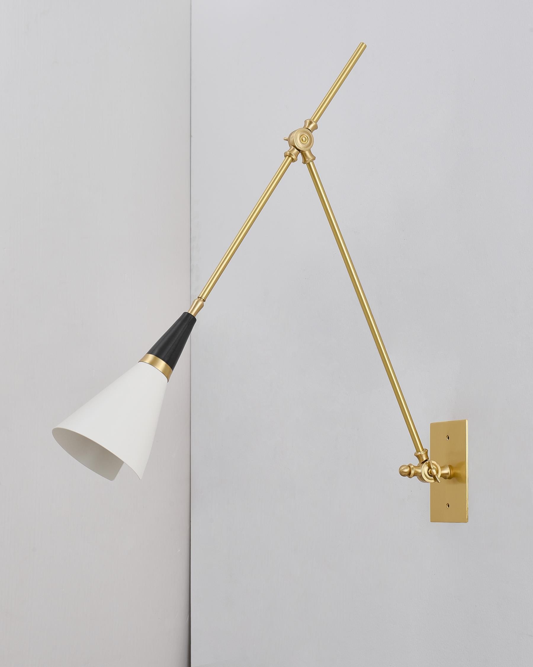 Vintage Metal Adjustable Swing Arm Wall Lamp G37