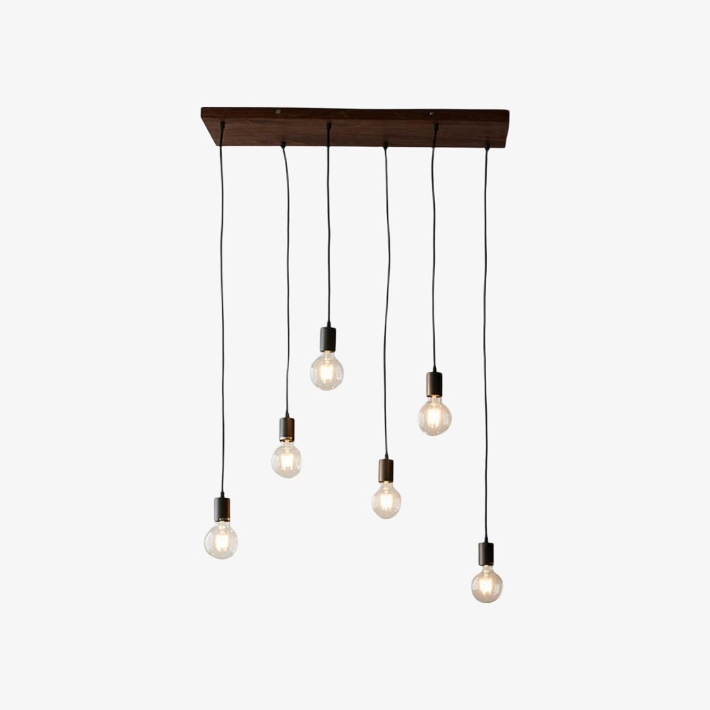 Vornix 6-Light Linear Pendant - Timber Beam Modern Industrial Fixture for Kitchen Island Dining Room T853