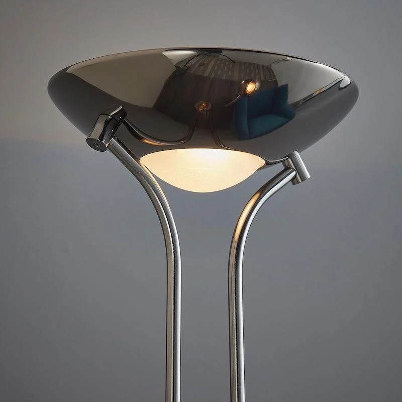 Linexis Art Deco Metal & Opal Glass Floor Lamp - Dual-Light Design for Modern Interiors T942