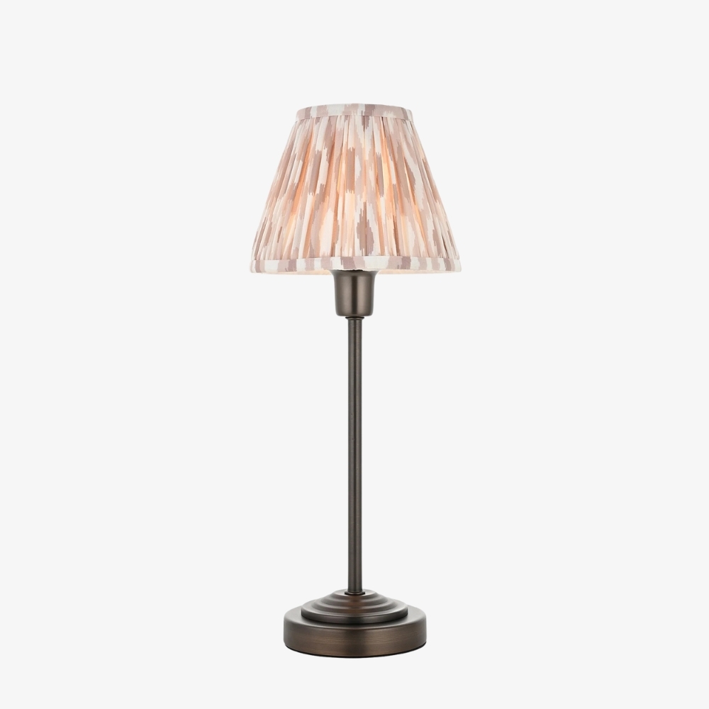 Bronzuno Patterned Fabric Table Lamp - Brass or Bronze Finish Modern-Bohemian Bedside & Living Space Light T957