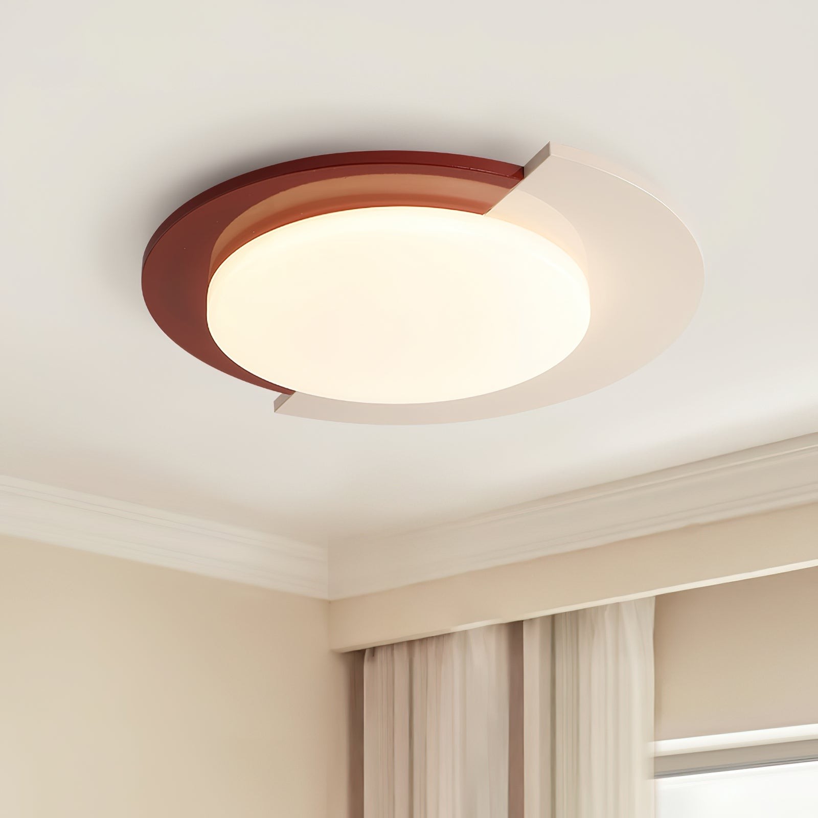 Red And White Round Ceiling Light M102