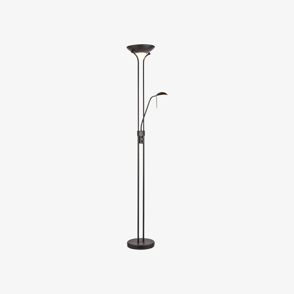 Linexis Art Deco Metal & Opal Glass Floor Lamp - Dual-Light Design for Modern Interiors T942