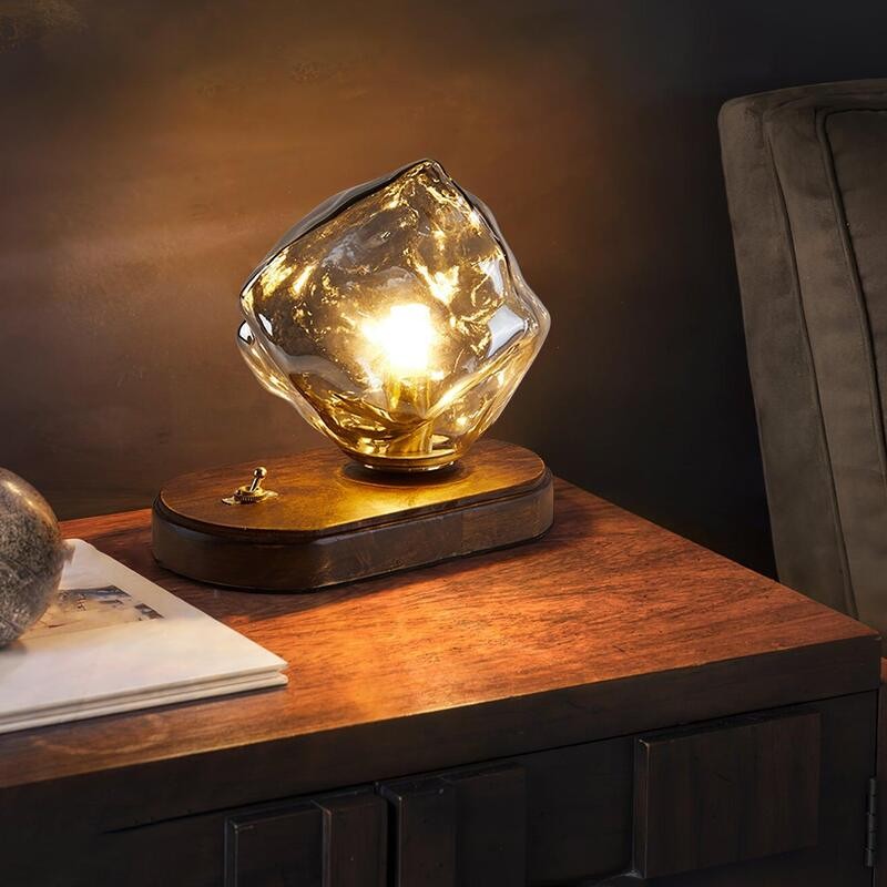 Ice Cube Stone Glass Table Lamp
