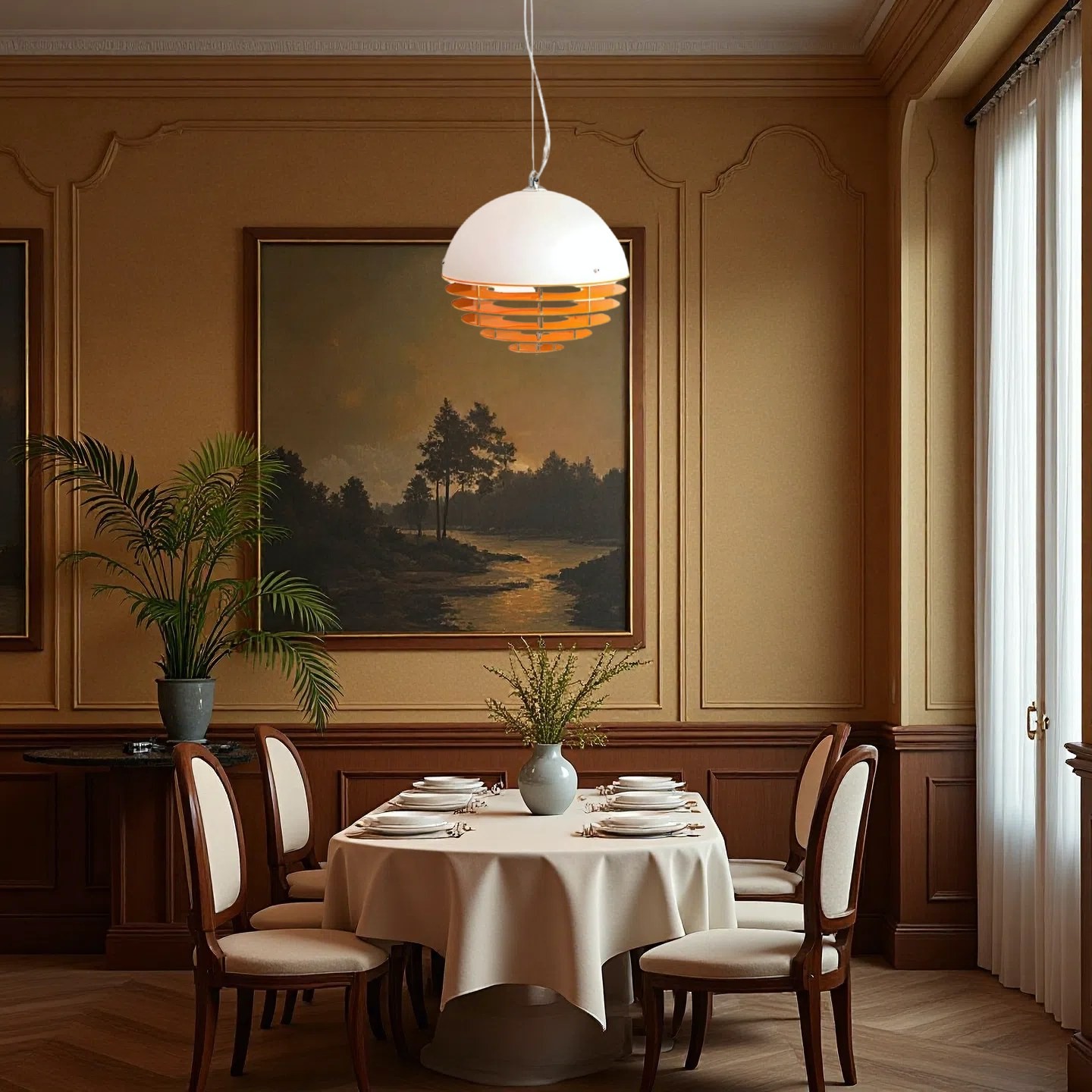 Bauhaus Sunset Pendant Lamp - Warm Ambient Lighting for Living Room S213