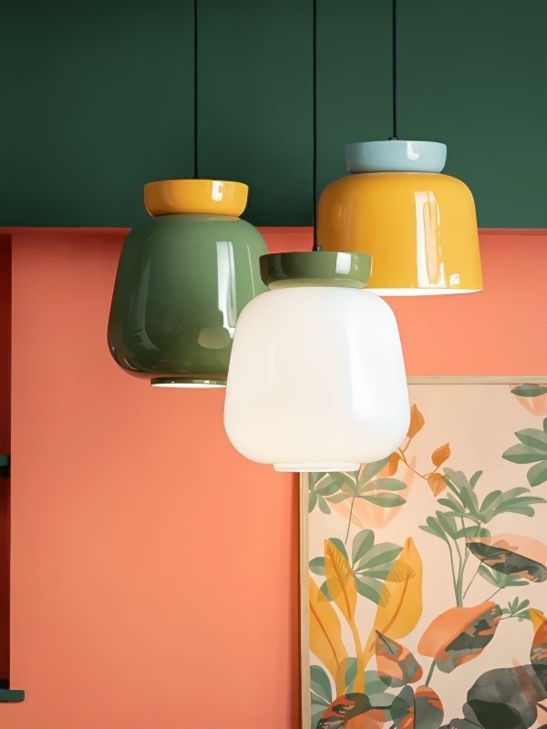 Fiesta Colorful Bowl-Shaped Pendant Light - Modern Ceramic for Dining Room T068