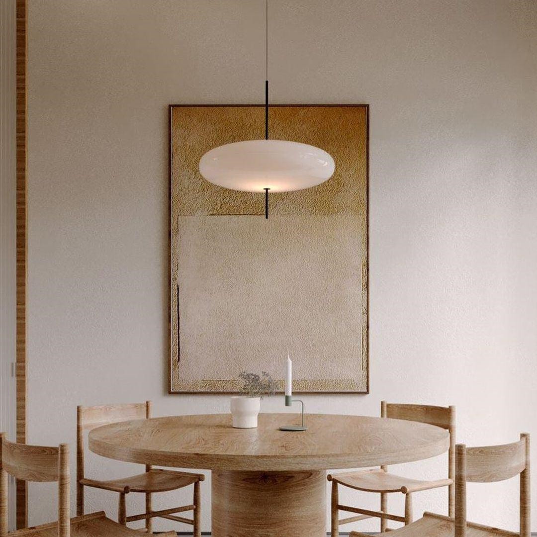 Modern Oval Pendant Light – Metal and Acrylic Pendant Lamp for Living Room