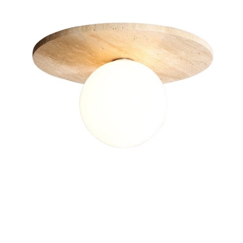 Natural Stone Travertine Ceiling Light - Minimalist Cylindrical Lamp G31
