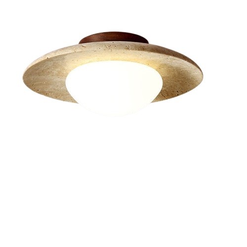Natural Stone Travertine Ceiling Light - Minimalist Cylindrical Lamp G31