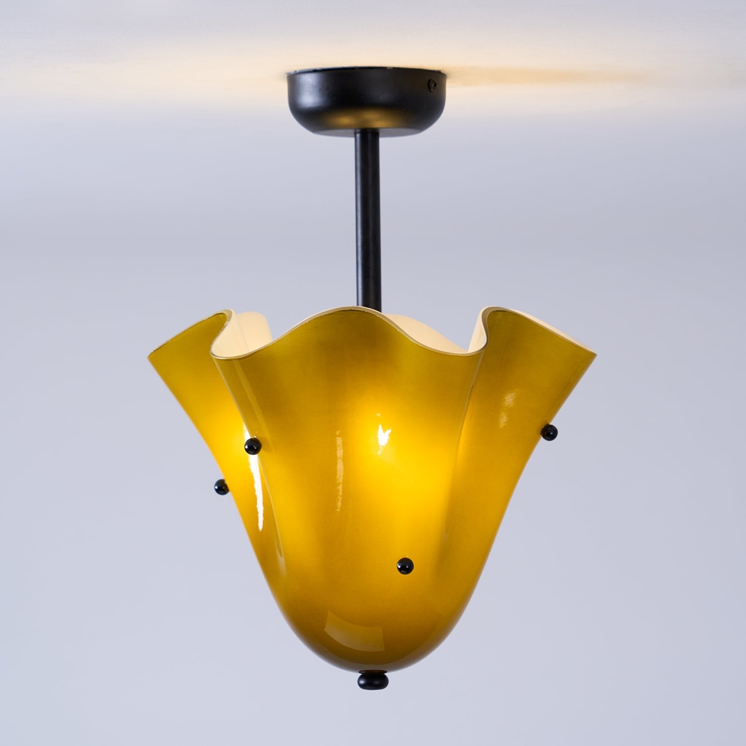 Bellina Petal Fold Glass Ceiling Light - Artistic Fixture for Bedroom T282