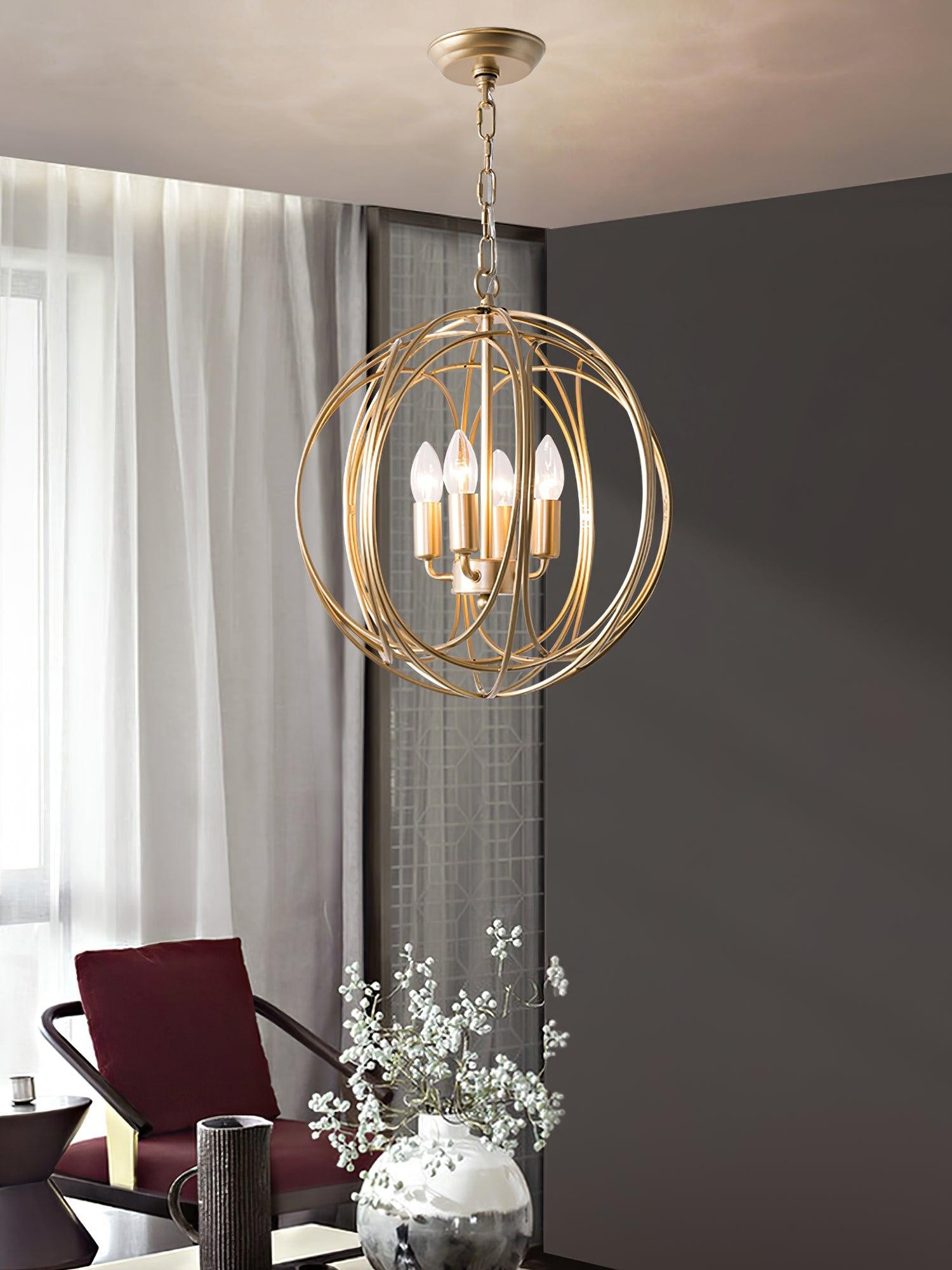 Hollow Metal Line Retro Pendant Light M526